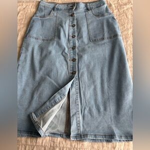 Midi denim skirt